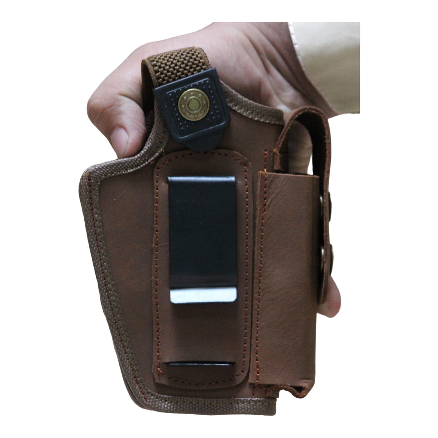 Cow leather pistol concealed carry clip cover