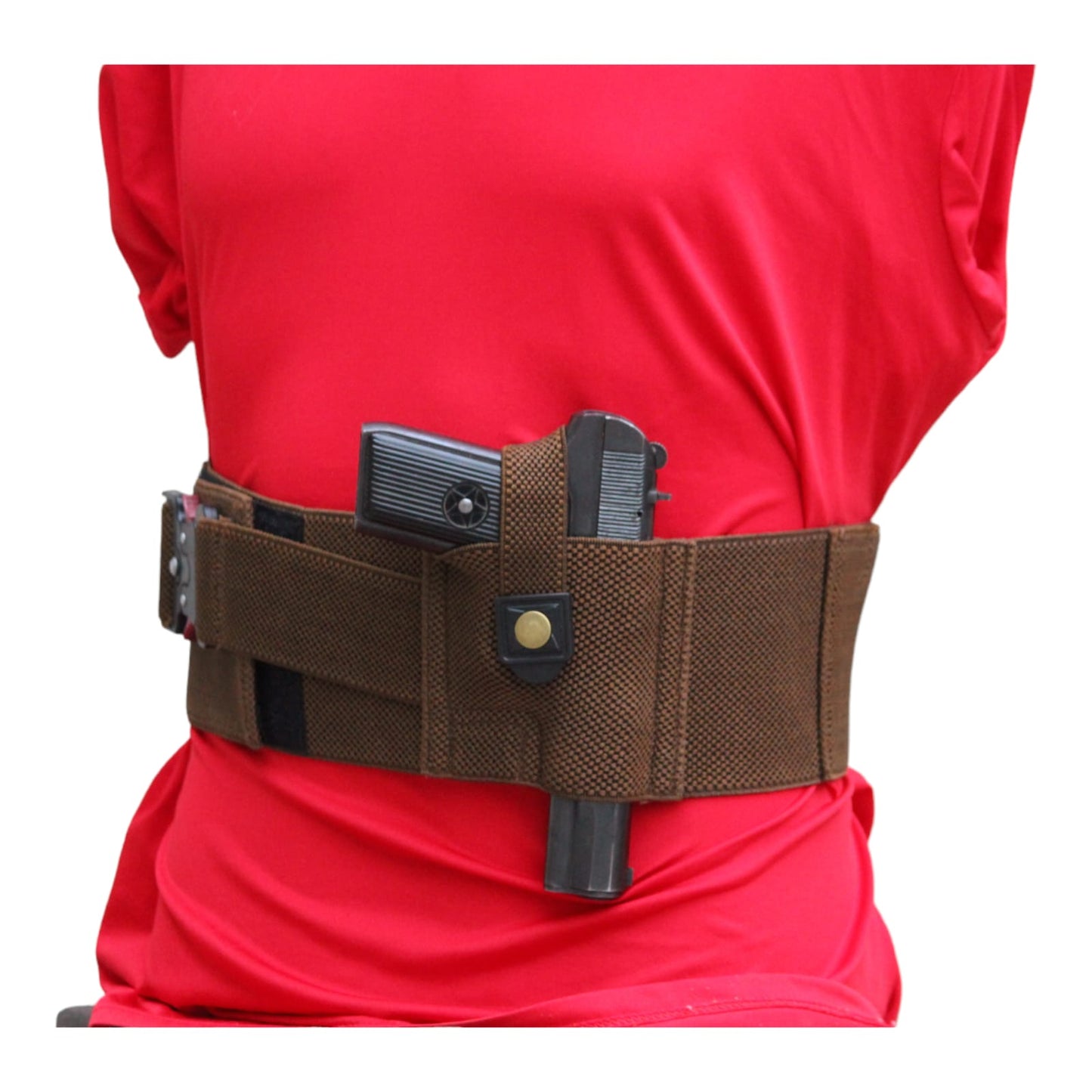 Elastic belt with 2 magazine and 1 universal pistol cover