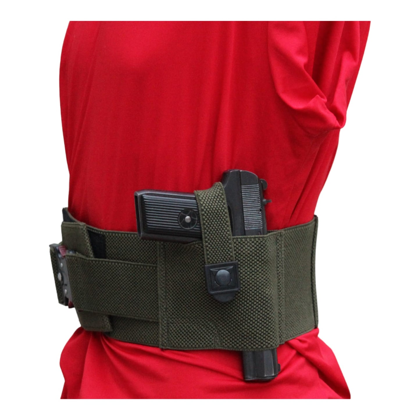 Elastic belt with 2 magazine and 1 universal pistol cover